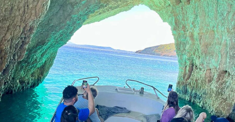 Zante: Half-Day Tour to Navagio, Blue Caves & White Beach - Blue Caves by glass-bottom boat